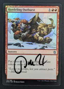 MTG FOIL Hordeling Outburst- Signed -Khans of Tarkir Magic Card #111 - Image 1