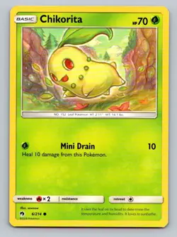 2018 Pokemon Card Lost Thunder Chikorita 6/214 - Image 1