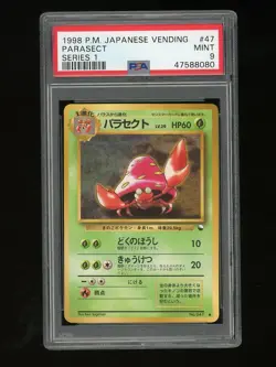 Pokemon PSA 9 MINT Parasect 1998 Vending Series 1 Japanese Promo Card #47 - Image 1