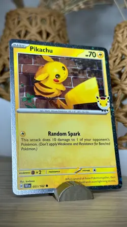 2026 Pokemon Pikachu Stamped Pokemon Day 30th Anniversary Promo Card 051/162 ⚡🐭 - Image 1