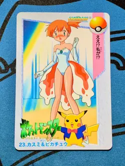 Pokemon Carddass Misty & Pikachu #23 Bandai Anime Vending 1998 Japanese #2194 - Image 1