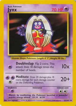 Pokemon TCG Jynx Base Set, Unlimited Uncommon Card 31/102 - Image 3