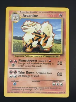 TCG Pokemon Arcanine #23/102 Base Set Non-Holo Unlimited Uncommon Card - Image 3