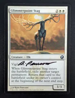 MTG Glimmerpoint Stag- Signed -Scars of Mirrodin Magic the Gathering Card #009 - Image 1