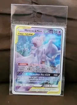 Pokemon Tagteam Mew & Mewtwo Fanart Sealed Card - Image 1