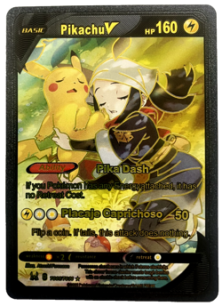 Pokemon Pikachu V Black Foil Fan Art Texture Collector - Image 1