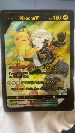 Pokemon Pikachu V Black Foil Fan Art Texture Collector - Image 2