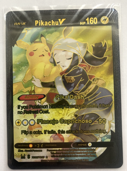 Pokemon Pikachu V Black Foil Fan Art Texture Collector - Image 4
