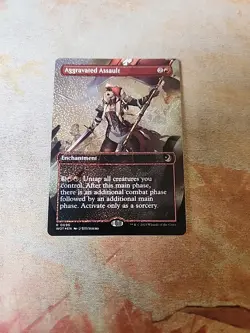 Aggravated Assault Anime Borderless Confetti Foil Wilds Of Eldraine... - Image 1