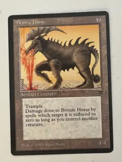 Magic the Gathering MTG Legends Bronze Horse LP (Beta Bob) - Image 1