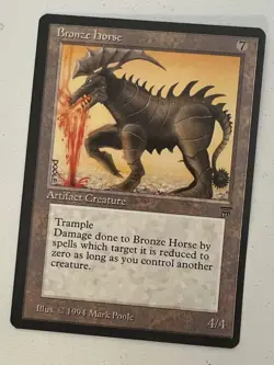 Magic the Gathering MTG Legends Bronze Horse NM (Beta Bob) - Image 1