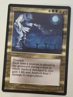 Magic the Gathering MTG Legends Axelrod Gunnarson NM (Beta Bob) - Image 1