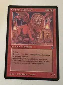 Magic the Gathering MTG Legends Crimson Manticore LP+ (Beta Bob) - Image 1