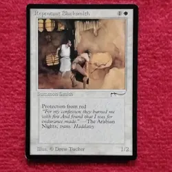 Magic: The Gathering Repentant Blacksmith Creature White Arabian Nights Drew Tu… - Image 1