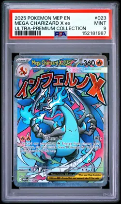 2025 POKEMON MEP 023 MEGA CHARIZARD X EX UPC PSA 9 MINT - Image 1