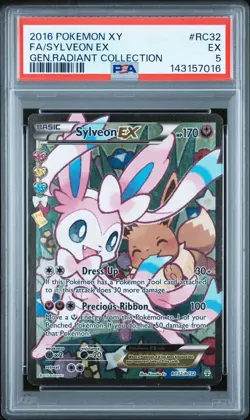 Pokemon Sylveon EX Full Art Holo RC32 Generations Radiant Collection PSA 5 - Image 1