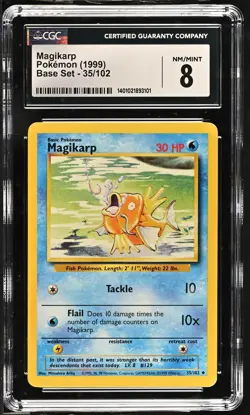 Magikarp 35/102 Base Set Pokemon CGC 8 Nm/mint - Image 1