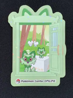 Sprigatito Pokemon Center Online Sticker Holo Novelty Limited Japanese Nintendo - Image 1