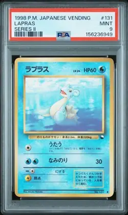 1998 POKEMON JAPANESE VENDING #131 LAPRAS SERIES II PSA 9 - Image 1