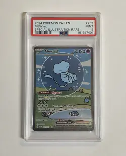 Pokemon 2024 Mew ex 232/091 Special Illustration Rare Paldean Fates PSA 9 - Image 1