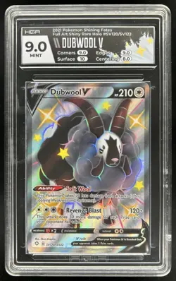 2021 Pokemon Shining Fates Dubwool V Shiny Vault Full Art Rare SV120/SV122 HGA 9 - Image 1