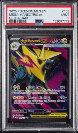 2025 POKEMON MEG EN-MEGA EVOLUTION ULTRA RARE #158 MEGA MANECTRIC EX PSA 9 - Image 1