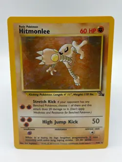 Vintage Pokemon Fossil Hitmonlee Holo Rare 7/62 - Image 1