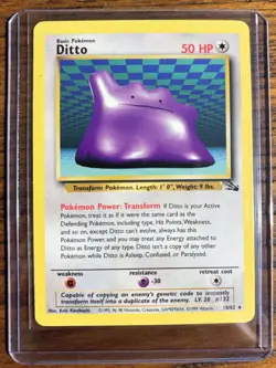 Ditto Fossil Set 18/62 Rare Unlimited Pokemon TCG - Image 1
