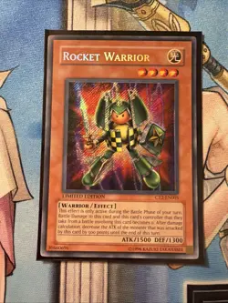 YuGiOh! CT2-EN005 Rocket Warrior Limited Edition Secret Rare LP - Image 2