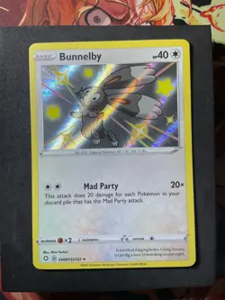 Holo Bunnelby SV097/SV122 Shiny Holo Rare Shining Fates Pokemon TCG - Image 1