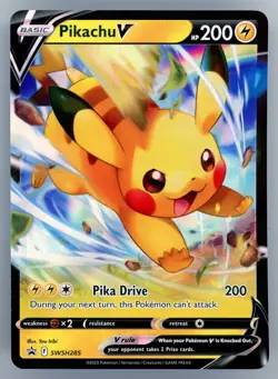 Pokemon TCG Pikachu V SWSH285 Black Star Promo Holo - Image 1