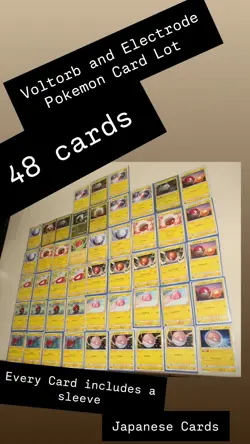 Japanese Pokemon Card Lot - Voltorb & Electrode - 48 Cards with Shelves - Image 1