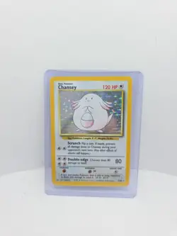 Pokemon TCG Chansey Base Set Holo Unlimited Rare Card 3/102 LP/NM Condition - Image 1