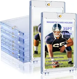 Magnetic Card Holders for Trading Cards, 8 Pack 35pt Sports Clear - Image 1