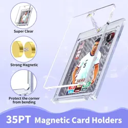 Magnetic Card Holders for Trading Cards, 8 Pack 35pt Sports Clear - Image 3