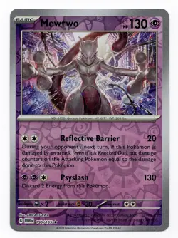 Mewtwo 150/165 Scarlet & Violet 151 Reverse Holo Rare Card NEAR MINT/MINT - Image 1