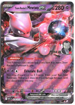 Team Rocket's Mewtwo ex 079/217 Double Rare Ascended Heroes Pokemon - Image 1