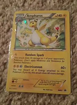 Pokemon Ampharos BW67 Electricannon Card Rare Black Star Promo Bubble Holo Art - Image 2