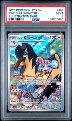 2025 POKEMON JTG EN-JOURNEY TOGETHER 163 IONO'S KILOWATTREL IR PSA 9 - Image 1