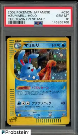 2002 Pokemon Japanese The Town On No Map #026 Azumarill Holo PSA 10 - Image 1