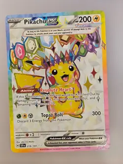 Pikachu ex 219/191 Ultra Rare Surging Sparks Pokemon Holo NM - Image 1