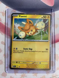 Pokemon TCG Promo SVP 040 Cosmos Holographic Pawmi w Swirl & HD Swirl NM - Image 5