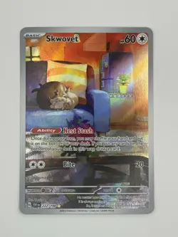 Skwovet 222/198 Scarlet & Violet Illustration Rare Pokemon Card NM - Image 1