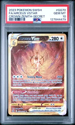 PSA 10 Pokemon Arceus VSTAR TCG Crown Zenith Holo Card GG70/GG70 Secret Rare - Image 1