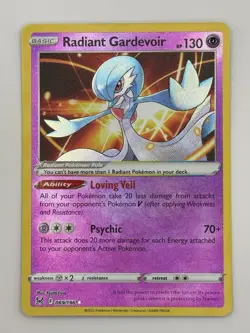 Radiant Gardevoir 069/196 Lost Origin Radiant Rare Holo Pokemon Card NM - Image 1