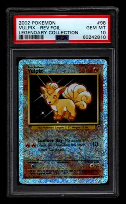 2002 POKEMON VULPIX REVERSE FIREWORK HOLO FOIL LEGENDARY COLLECTION #98 PSA 10 - Image 1