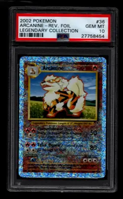 PSA 10 Gem Mint Arcanine 2002 Legendary Collection Reverse Holo #36 Pokemon - Image 1