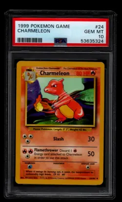 1999 Pokemon Game Base Set #24 CHARMELEON 24/102 PSA 10 Gem Mint - Image 1