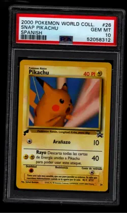Pokemon PSA 10 GEM MINT 2000 Snap Pikachu Spanish World Collection PromO - Image 1