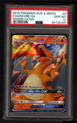 PSA 10 2019 #9 CHARIZARD GX Full Art POKEMON SUN & MOON HIDDEN FATES Gem Mint - Image 1